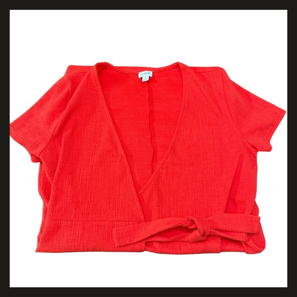 J.Crew Red Faux Wrap Slip On Dress Women’s Medium SP20 AK924 Midi Viscose EUC - Picture 8 of 12